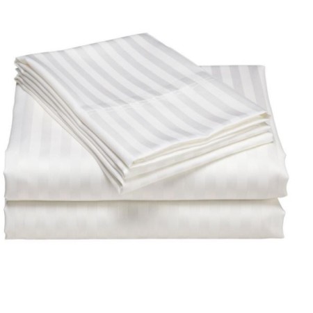 Funda de almohada modelos luxor en satén Listado 100% Algodón en color blanco de Itexa